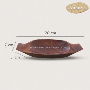 Alternative view of Unique Teak Wood Boat Serving Dish