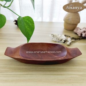 Unique Teak Wood Boat Serving Dish