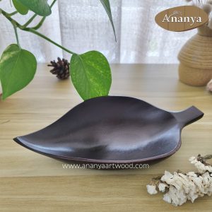 Artisan Bodhi Leaf Teak Wood Plate