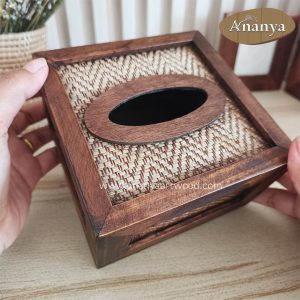 Alternative view of Artisan Teak Wood & Papyrus Tissue Box