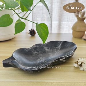 Handcrafted Wavy Teak Wood Serving Plate